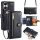 Handykette Xiaomi Hülle mit Band Handyhülle Kartenfächer PU Leder Umhängetasche Redmi Note 13 Pro+ 5G Schwarz