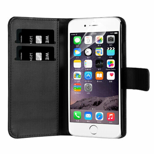 Apple iPhone Handy Tasche Flip Cover Case Buch Klapp Schutz Hülle Etui Bumper Apple iPhone 6 / 6s Schwarz