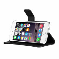 Apple iPhone Handy Tasche Flip Cover Case Buch Klapp Schutz Hülle Etui Bumper Apple iPhone 6 / 6s Schwarz