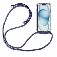 Handykette für Apple iPhone 15 Serie Hülle Handyhülle mit Band Hülle mit Kordel Blau iPhone 15 Pro