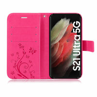 Handyhülle für Samsung Galaxy S21 Ultra 5G Hülle Handy Tasche Flip Case Etui TPU