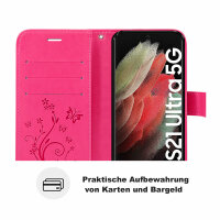 Handyhülle für Samsung Galaxy S21 Ultra 5G Hülle Handy Tasche Flip Case Etui TPU