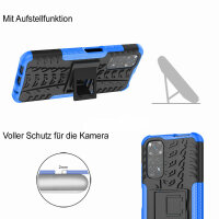 Xiaomi Redmi Note 11S / 11, Schutz Hülle Handy Tasche Outdoor Case Cover Bumper  Blau