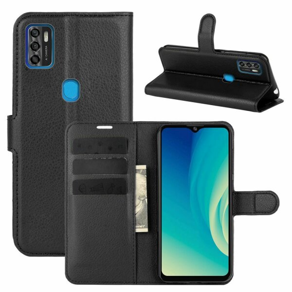 Handyhülle für ZTE Blade A7s 2020 – Klapphülle PU-Leder Schwarz
