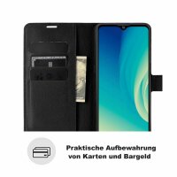 Handyhülle für ZTE Blade A7s 2020 – Klapphülle PU-Leder Schwarz