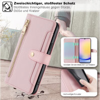 Handykette für Samsung Galaxy A25 – Handyhülle mit Band PU-Leder Rosa