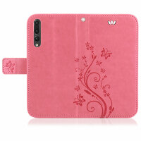 Huawei P20 Pro Handy Tasche Handyhülle Wallet Schutz Hülle Blumen Flip Cover