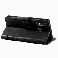 Huawei Handy Tasche Handyhülle Schutz Hülle Blumen Flip Cover Buch Case Etui Huawei P30 Lite Grau