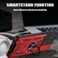 Outdoor Panzer Hülle Motorola Moto G10 G20 G30 Handyhülle mit Kameraschutz Ring Rot