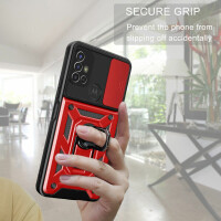 Outdoor Panzer Hülle Motorola Moto G10 G20 G30 Handyhülle mit Kameraschutz Ring Rot