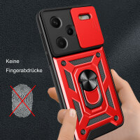 Outdoor Panzer Hülle Xiaomi Redmi Note 13 Pro+ Handyhülle Kameraschutz Ringhalte Rot