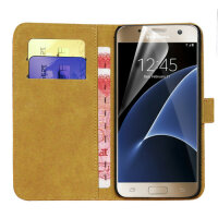 Handy Tasche für Samsung Galaxy Cover Case Buch Klapp Schutz Hülle Etui Wallet Samsung Galaxy S7 Edge Schwarz