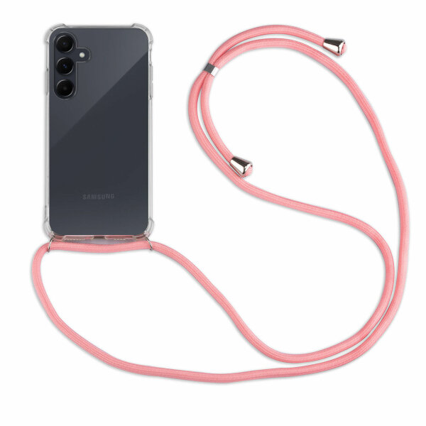 Handykette für Samsung Galaxy A55 Handyhülle mit Band Case Hülle mit Kordel Hand Rosa