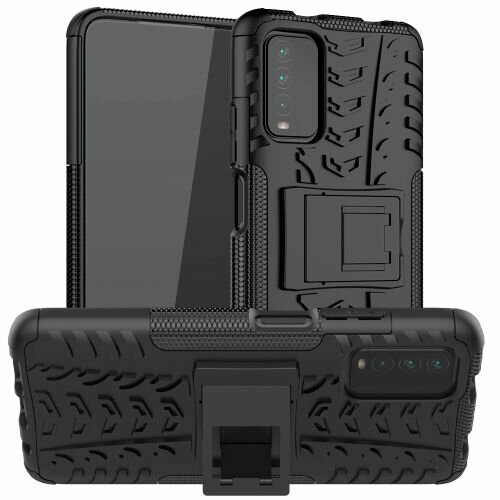 Schutz Hülle Xiaomi Handy Tasche Case Cover Silikon Schale Outdoor Handyhülle BF Xiaomi Poco M3 Schwarz