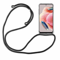 Handykette für Xiaomi Redmi Note 12 4G Handyhülle mit Band Hülle mit Kordel TPU Schwarz