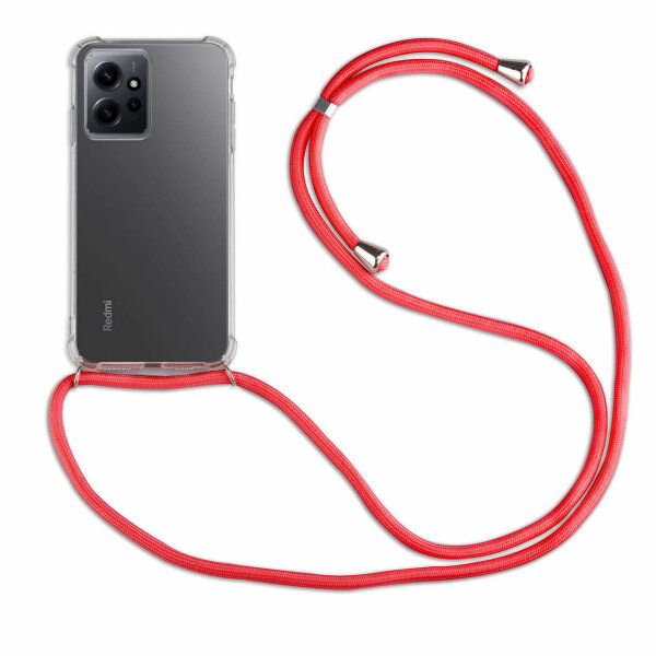 Handykette für Xiaomi Redmi Note 12 5G / Poco X5 5G Handyhülle mit Band Hülle Rot