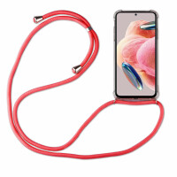 Handykette für Xiaomi Redmi Note 12 5G / Poco X5 5G Handyhülle mit Band Hülle Rot