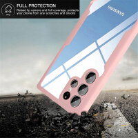 Handyhülle für Samsung Galaxy S21 Ultra – 360° Panzer Case mit Displayschutz Rosa