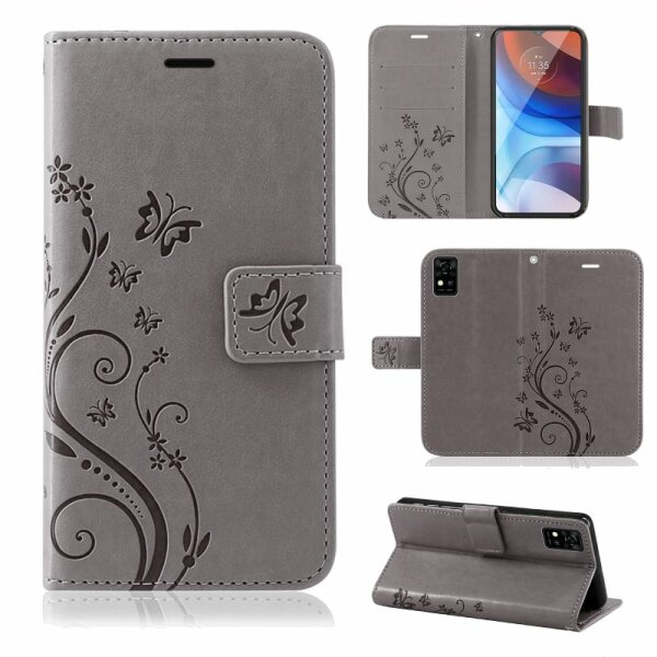 Handy Tasche ZTE Blade Hülle Schutzhülle Klapphülle Flip Case Buchhülle Etui TPU Blade A31 Lite Grau