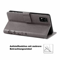 Handyhülle für ZTE Blade A31 Lite – Klapphülle Blume Grau