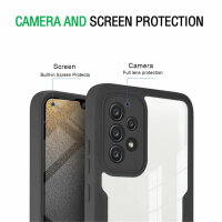 360° Grad Hülle für Samsung Galaxy A52 / A52s mit Integriertem Displayschutz Schwarz