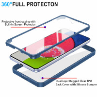 360° Grad Hülle für Samsung Galaxy A54 5G vollschutz Integriertem Displayschutz Blau