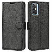 Handyhülle für ZTE Blade A72 5G – Klapphülle PU-Leder Schwarz