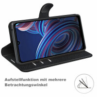 Handyhülle für ZTE Blade A72 5G – Klapphülle PU-Leder Schwarz