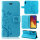 Huawei Handy Tasche Handyhülle Schutz Hülle Blumen Flip Cover Buch Case Etui Huawei Y6 2019 Blau