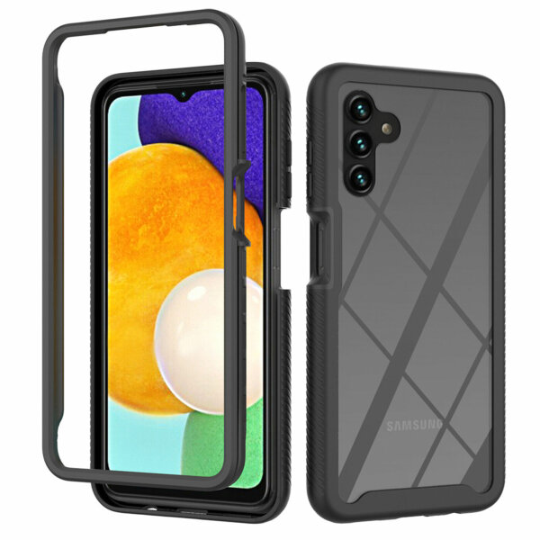 Hülle für Samsung Galaxy A13 5G / A04s Handyhülle Cover 2-teilig TPU Bumper Case Schwarz