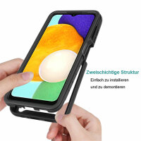 Hülle für Samsung Galaxy A13 5G / A04s Handyhülle Cover 2-teilig TPU Bumper Case Schwarz