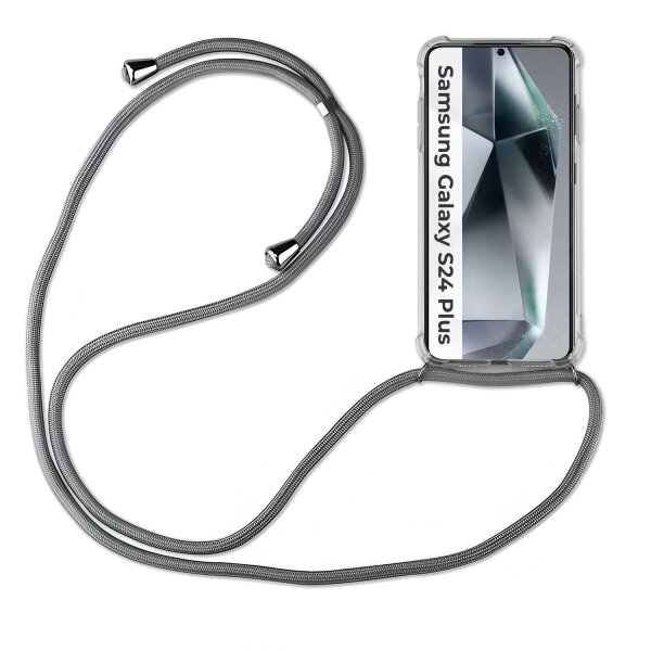 Handykette für Samsung S21 S22 S23 S24 FE Plus Ultra Handyhülle mit Band Hülle Galaxy S24+ Grau