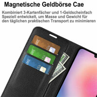 Handyhülle für Samsung Galaxy A25 5G – Klapphülle PU-Leder Schwarz