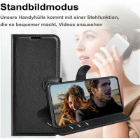 Handyhülle für Samsung Galaxy A25 5G – Klapphülle PU-Leder Schwarz