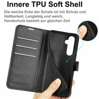 Handyhülle für Samsung Galaxy A25 5G – Klapphülle PU-Leder Schwarz