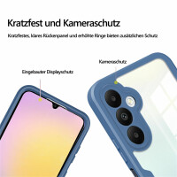 360° Hülle für Samsung A25, 360 Grad Handyhülle mit Integriertem Displayschutz Blau