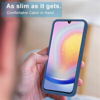 360° Hülle für Samsung A25, 360 Grad Handyhülle mit Integriertem Displayschutz Blau