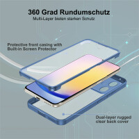 360° Hülle für Samsung A25, 360 Grad Handyhülle mit Integriertem Displayschutz Blau