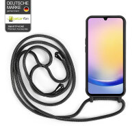 Handykette für Samsung Galaxy A25 – Handyhülle mit Band Kordel Schwarz