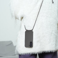 Handykette für Samsung Galaxy A25 – Handyhülle mit Band Kordel Schwarz