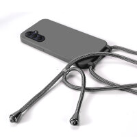 Handykette für Samsung Galaxy A25 – Handyhülle mit Band Kordel Schwarz