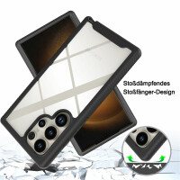 Hülle für Samsung Galaxy S24 Ultra Handyhülle 2 Teilig Bumper Case Kantenschutz Schwarz