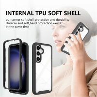 Hülle für Samsung Galaxy S24 Ultra Handyhülle 2 Teilig Bumper Case Kantenschutz Schwarz