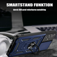 Outdoor Panzer Hülle für Samsung Galaxy A52 mit Kameraschutz Ringhalter Bumper Blau
