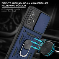Outdoor Panzer Hülle für Samsung Galaxy A52 mit Kameraschutz Ringhalter Bumper Blau