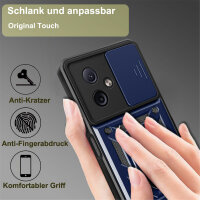 Outdoor Panzer Hülle Motorola Moto G54 Handyhülle mit Kameraschutz Ringhalter Blau