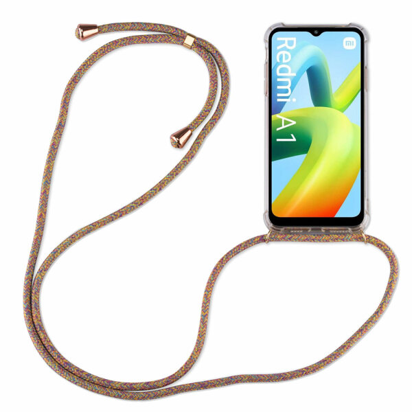 Handykette für Xiaomi Redmi A1 Handyhülle mit Band Hülle mit Kordel Handy Tasche Rainbow