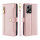 Handykette Xiaomi Hülle mit Band Handyhülle Kartenfächer PU Leder Umhängetasche Redmi Note 12 5G / Poco X5 5G Rosa