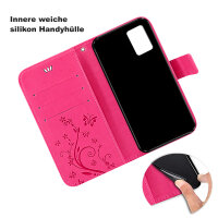 Handy Tasche für Samsung Galaxy A51 SM-A515 Hülle Case Buchhülle Klapphülle TPU Blume Pink