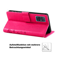 Handy Tasche für Samsung Galaxy A51 SM-A515 Hülle Case Buchhülle Klapphülle TPU Blume Pink